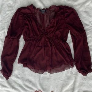 Sheer maroon blouse